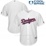 Camiseta Beisbol Hombre Los Angeles Dodgers 2017 Estrellas y Rayas Blanco Cool Base