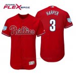 Camiseta Beisbol Hombre Philadelphia Phillies Bryce Harper Flex Base Entrenamiento de Primavera 2019 Rojo
