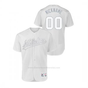 Camiseta Beisbol Hombre Oakland Athletics Personalizada 2019 Players Weekend Autentico Blanco
