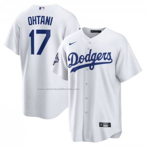 Camiseta Beisbol Hombre Los Angeles Dodgers Shohei Ohtani Campeones Serie Mundial 2025 Primera Replica Blanco
