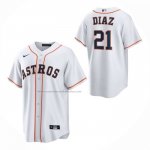 Camiseta Beisbol Nino Houston Astros Yainer Diaz Primera Replica Blanco