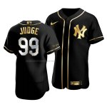 Camiseta Beisbol Hombre New York Yankees Aaron Judge Golden Edition Autentico Negro