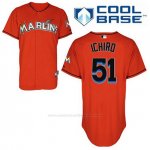 Camiseta Beisbol Hombre Miami Marlins Ichiro Suzuki 51 Naranja Alterno Cool Base