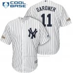 Camiseta Beisbol Hombre New York Yankees 2017 Postemporada Brett Gardner Blanco Cool Base