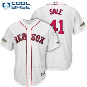 Camiseta Beisbol Hombre Boston Red Sox 2017 Postemporada 41 Chris Sale Blanco Cool Base