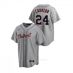 Camiseta Beisbol Hombre Detroit Tigers Miguel Cabrera Replica Road Gris