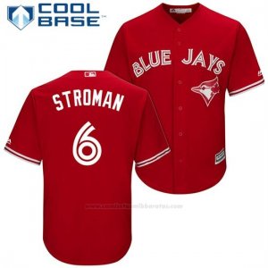 Camiseta Beisbol Hombre Toronto Blue Jays 6 Marcus Stroman Scarlet 2017 Cool Base