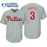 Camiseta Beisbol Hombre Philadelphia Phillies Bryce Harper Cool Base Majestic Gris