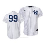 Camiseta Beisbol Nino New York Yankees Aaron Judge Replica Primera 2020 Blanco Azul