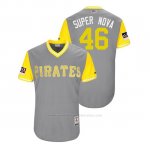Camiseta Beisbol Hombre Pittsburgh Pirates Ivan Nova 2018 Llws Players Weekend Super Nova Gris