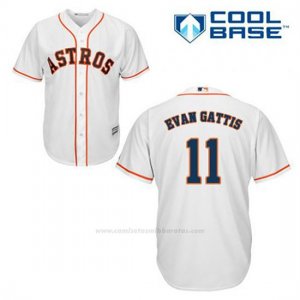 Camiseta Beisbol Hombre Houston Astros Evan Gattis 11 Blanco 1ª Cool Base