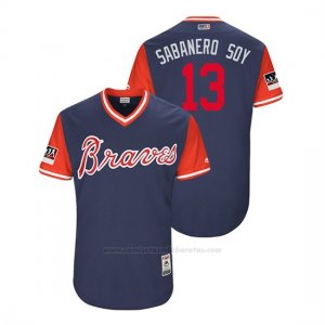 Camiseta Beisbol Hombre Atlanta Braves Ronald Acuna Jr. 2018 Llws Players Weekend Sabanero Soy Azul