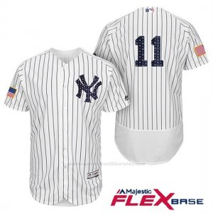 Camiseta Beisbol Hombre New York Yankees 2017 Estrellas y Rayas Brett Gardner Blanco Flex Base