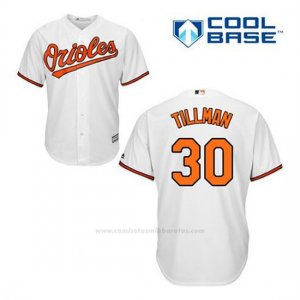 Camiseta Beisbol Hombre Baltimore Orioles 30 Chris Tillman Blanco 1ª Cool Base