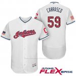 Camiseta Beisbol Hombre Cleveland Indians 2017 Estrellas y Rayas Carlos Carrasco Blanco Flex Base