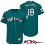 Camiseta Beisbol Hombre Seattle Mariners 18 Hisashi Iwakuma Aqua 2017 Flex Base