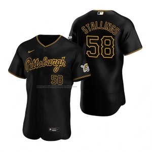 Camiseta Beisbol Hombre Pittsburgh Pirates Jacob Stallings Autentico Alterno Negro