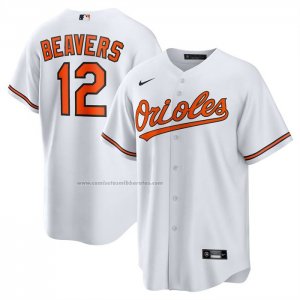 Camiseta Beisbol Hombre Baltimore Orioles Dylan Beavers Primera Replica Blanco Camiseta Beisbol Hombre Baltimore Orioles Dylan Beavers Primera Replica Blanco