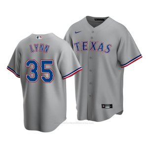 Camiseta Beisbol Hombre Texas Rangers Lance Lynn Replica Road 2020 Gris