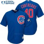 Camiseta Beisbol Hombre Chicago Cubs 2017 Postemporada 40 Willson Contreras Cool Base