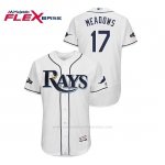 Camiseta Beisbol Hombre Tampa Bay Rays Austin Meadows 2019 Postseason Flex Base Blanco