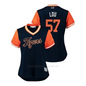 Camiseta Beisbol Mujer Detroit Tigers Artie Lewicki 2018 Llws Players Weekend Lou Azul