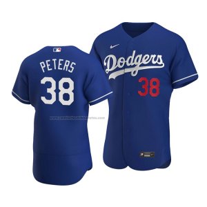 Camiseta Beisbol Hombre Los Angeles Dodgers Dj Peters Autentico Alterno Azul