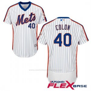 Camiseta Beisbol Hombre New York Mets 40 Bartolo Colon Flex Base Blanco