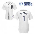Camiseta Beisbol Hombre Detroit Tigers Jose Iglesias 1 Blanco 1ª Cool Base