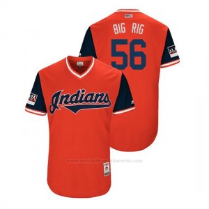 Camiseta Beisbol Hombre Cleveland Indians Cody Anderson 2018 Llws Players Weekend Big Rig Rojo