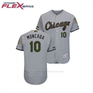 Camiseta Beisbol Hombre Chicago White Sox Yoan Moncada 2018 Dia de los Caidos Flex Base Gris