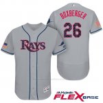 Camiseta Beisbol Hombre Tampa Bay Rays 2017 Estrellas y Rayas Brad Boxberger Gris Flex Base