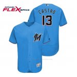 Camiseta Beisbol Hombre Miami Marlins Starlin Castro Flex Base Autentico Collection Alternato 2019 Azul