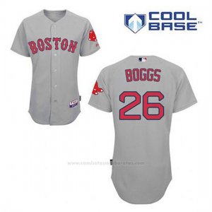 Camiseta Beisbol Hombre Boston Red Sox 26 Wade Boggs Gris Cool Base