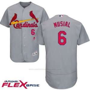 Camiseta Beisbol Hombre St. Louis Cardinals Stan Musial Gris Flex Base Autentico Coleccion