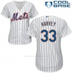 Camiseta Beisbol Mujer New York Mets Matt Harvey Cool Base Blanco