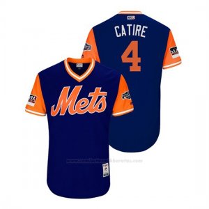 Camiseta Beisbol Hombre New York Mets Wilmer Flores 2018 Llws Players Weekend Catire Royal