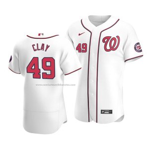 Camiseta Beisbol Hombre Washington Nationals Sam Clay Autentico Primera Blanco