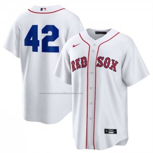 Camiseta Beisbol Hombre Boston Red Sox 2025 Jackie Robinson Day Primera Replica Blanco