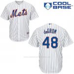 Camiseta Beisbol Hombre New York Mets Jacob Degrom 48 Blanco 1ª Cool Base