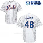 Camiseta Beisbol Hombre New York Mets Jacob Degrom 48 Blanco 1ª Cool Base