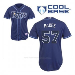 Camiseta Beisbol Hombre Tampa Bay Rays Jake Mcgee 57 Azul Azul Alterno Cool Base