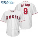 Camiseta Beisbol Hombre Los Angeles Angels 9 Justin Upton Blanco 1ª Jugador Cool Base