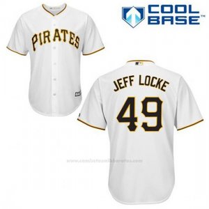 Camiseta Beisbol Hombre Pittsburgh Pirates Jeff Locke 49 Blanco 1ª Cool Base
