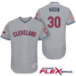 Camiseta Beisbol Hombre Cleveland Indians 2017 Estrellas y Rayas Tyler Naquin Gris Flex Base