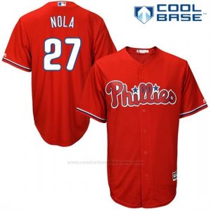 Camiseta Beisbol Hombre Philadelphia Phillies Aaron Nola Rojo Cool Base