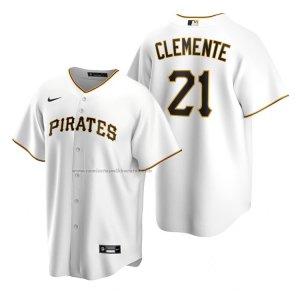 Camiseta Beisbol Hombre Pittsburgh Pirates Roberto Clemente Replica Blanco
