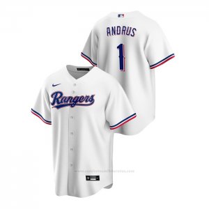 Camiseta Beisbol Hombre Texas Rangers Elvis Andrus Replica Primera Blanco