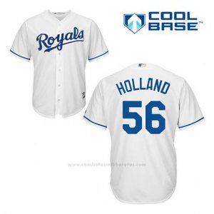 Camiseta Beisbol Hombre Kansas City Royals Greg Holland 56 Blanco 1ª Cool Base