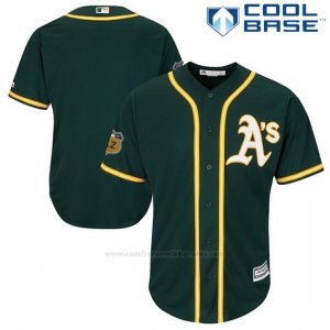 Camiseta Beisbol Hombre Oakland Athletics Oakland Verde 2017 Entrenamiento de Primavera Cool Base